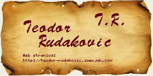 Teodor Rudaković vizit kartica